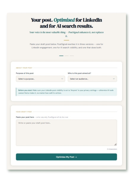 Your Post - Optimised for LinkedIn and AI Search